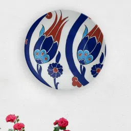 quirk india Multicolour Ceramic Turkish Rise Of Flower Decorative Wall Plate-picture-30