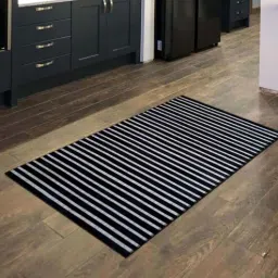 dazzhome Black & Silver Hair On Leather Stripes Hand Woven 6ftX9ft Carpet-picture-18