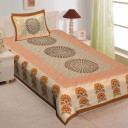 144 TC Cotton Single Jaipuri Prints Flat Bedsheet-image-57