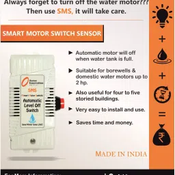 Zeroo Smart Motor Switch (SMS) Water Level Auto cut Off Switch for Borewell Wired Sensor Security System image 2