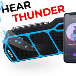 MEPL Bluetooth Portable With Dual Speaker & Memory Card USB Jack with(Blue & Black) 10 W Bluetooth Party Speaker image 4