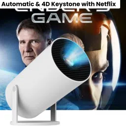 CLAIRBELL Smart Projector for Home 4K Support Rotabable Design withApp Netflix,YouTubeK58 (4500 lm / 1 Speaker / Wireless / Remote Controller) Portable Projector-18