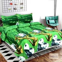 104 TC Polyester Queen, Double 3D Printed Flat Bedsheet-21