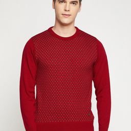 duke Men Printed Round Neck Red Sweater-picture-35