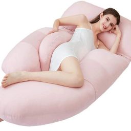 Premium Full G-Shaped Body Pillow Microfibre Solid Pregnancy Pillow Pack of 1-image-37