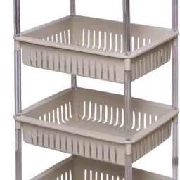 TRANSTROLLEY 4 BEIGE Plastic Kitchen Trolley-image-10