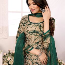 Unstitched Crepe Salwar Suit Material Printed-image-33
