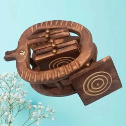Round Reversible Wood Coaster Set-image-99