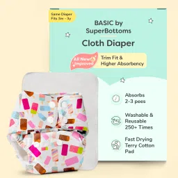Reusable Cloth Diaper for Babies|Adjustable & Washable|3M-3Y|With Dry Feel Pad-30