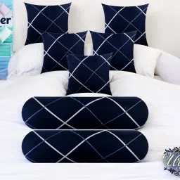 5 Cushion 2 Bolster Microfibre Geometric Bolster Pack of 7-image-36