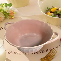 Ceramic Serving Bowl with Handle | Vegetable, Food Bowl for Kitchen & Dining-23