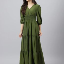 Solid Crepe Stitched Anarkali Gown-image-88