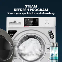 ifb 8 kg 5 Star with Steam Refresh program, 9 Swirl Wash, Eco Inverter, Touch Panel with AI Fully Automatic Front Load with In-built Heater Silver image 4