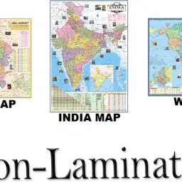 (Pack of 3 Maps) INDIA, WORLD and GUJARAT MAP All With Important Fact & Figure, Ideal for Competitive Exams Such UPSC, PCS, SSC, RAIILWAY'S and Other Competitive Exams. Updated Maps. Paper Print-38