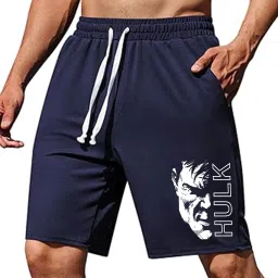 Printed Men Dark Blue Casual Shorts-23