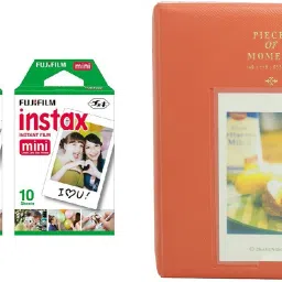 FUJIFILM Instax Mini 2 Pack of 10 Sheets Instant Film with Instax Time Photo Orange Album 64-sheets Film Roll-image-41