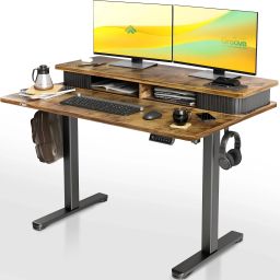 Groove Electric Height Adjustable Table | Sit Stand Desk | Home & Office Engineered Wood Multipurpose Table-image-51