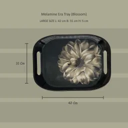 Large Era tray Pure melamine Heat Resistant,Elegant, Durable, Versatile, BLOSSOM Tray Serving Set-image-6