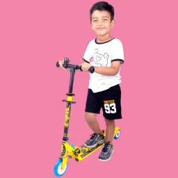 Foldable scooter for kids & adult with 3lavel adjustable height, colourful wheel-image-79