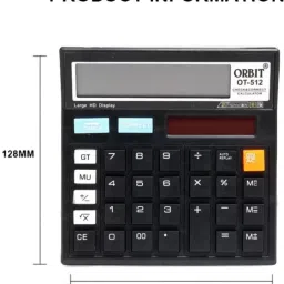 pw pencilwala Orbit Ot-512 Black Correct & Check BasicCalculator image 2