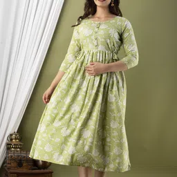 murli kurti Printed Pure Cotton Stitched Flared/A-line Gown-picture-11