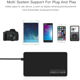 TERABYTE 4-Port USB3.0 HUB 3.0 USB Hub 4-Port with Power Supply Super Speed Portable USB Hub image 4