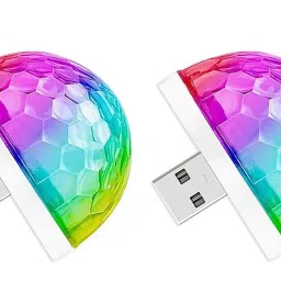 USB Disco Projection Lamp Multicolor Disco Light for Home and Party (Set of 2) Single Disco Ball-image-45
