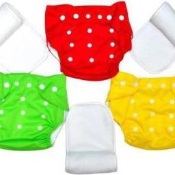 Adjustable Size Reusable Baby Pocket Cloth Diapers With Inserts Combo Pack (3 Multicolor Diaper + 3 Insert)-image-2