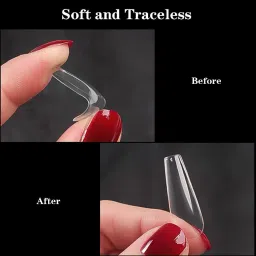 mapperz Fake Nails with glue kit artificial nails with glue fake nails with glue nail glue for artificial nail acrylic nails with glue French Long Acrylic False Fake Nails Transparent Color (Set of 100 nails)(Pack of 2 combo) image 3