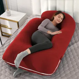 Microfibre, Polyester Fibre Solid Pregnancy Pillow Pack of 1-image-25