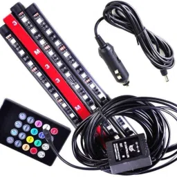 Atmosphere 4 strips, 48 led,12 led each strips with Sound active system & wireless remote control Car Fancy Lights-7
