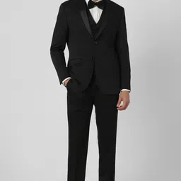 van heusen Men Three Piece Suit Solid Suit-picture-17