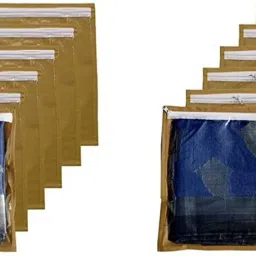 Tiarakrafts Saree Cover/Suit Cover Cloths Organizer set of 12 -BEIGE Poly-canvas Laundry Bag-picture-6