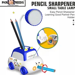 pick ur needs Rechargeable 360° Foldable Toy Car Design Table Lamp With Sharpner Kids Study 3 hrs Lantern Emergency Light image 2