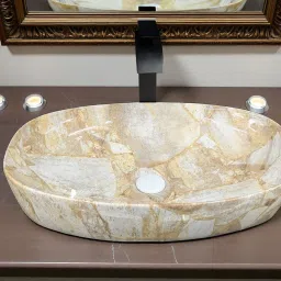 Designer Ceramic Washbasin(Jk-99) With Waste Coupling & Pipe Set (24x15x5)(M-99) Table Top Basin-image-29