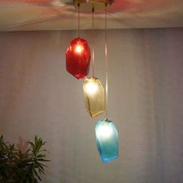 kapoor lampshades Vogue Hartwell 3 Light Multi Color Glass Pendant Light-picture-43