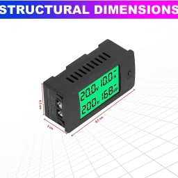 amicisense DC Energy Meter, 300A Bi-direction Power Meter with Built-In Shunt Digital Voltage Tester image 2
