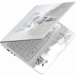 Techfit Full Body Laptop Skin Sticker Upto 15 inches - lord shiva white full body Stretched Vinyl Laptop Decal 15.6-13