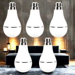 Charging Bulb 9W LED 1200mAh battery 4 hrs emergency light Pack of 5 bulbCN282 4 hrs Bulb Emergency Light-image-76