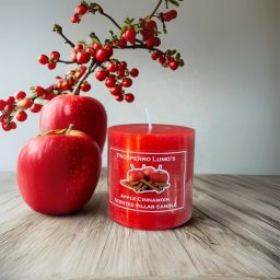 Apple Cinnamon Scented Pillar Candle 35-Hour Burn Time Smokeless Candle Candle-image-22