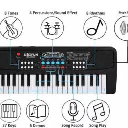 37 Keys Kids Piano Keyboard | Piano For Kids With Microphone483 (Black)-image-72