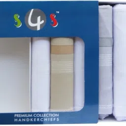 S4S Men's 100% Cotton Premium Collection ["White & Multicolor"] Handkerchief-picture-21
