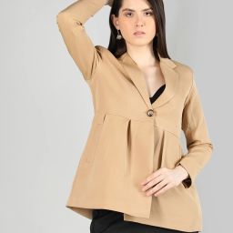 Women Solid Single Breasted Formal Blazer-image-50
