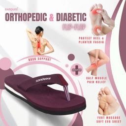 Doctor Slippers for Women Ortho Diabetic Pregnancy Non Slip Flat Women Flip Flops-image-4