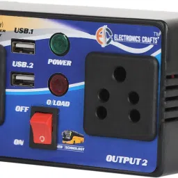 electronics crafts Dc to ac converter 80 watt 12 ,24 volt comman inbuilt 5 volt 2.5 amp 2 usb port Car Inverter image 5