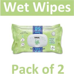 Pack of 2 Wet Wipes (72 leaf each) Wipes Ideal for Nappy WIP111.1-image-60