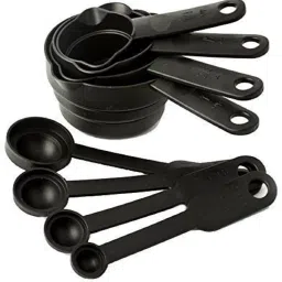 Premium Baking Measurement Measuring Cups and Spoons Set - 8 Pieces Set Plastic Measuring Spoon Set-0