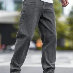 Men Jogger Fit Mid Rise Grey Jeans-image-54