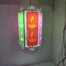 Multicolor Diya Handmade Diwali Lantern with Light – Reusable & Washable Multicolor Plastic Hanging Lantern-image-83