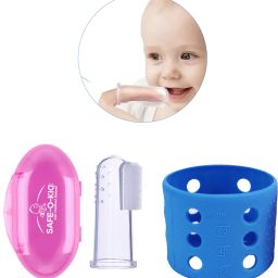 BPA Free 2-in-1 Baby Care Set – 1 Tongue Cleaner with Silicone 1 Bottle Cover-4